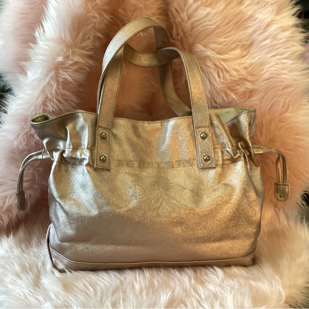Burberry of London Blue Label rose gold metallic shoulder bag